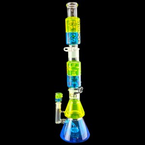 Cheech Glass - 24" Twice the Chill, Twice the Thrill! - Glycerin Double Beaker Water Pipe - Assorted [CHWP07]